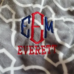 Embroidery done on the blanket