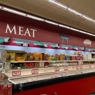 the meat section of a grocery store