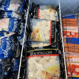 a variety of frozen food items