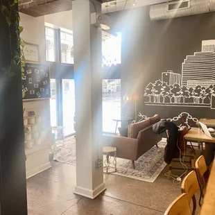 30 March 2023 -- Inside Lionheart Coffee (new sofas and table/chairs)