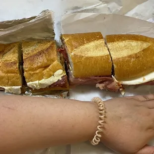 a sandwich cut in half