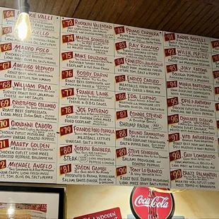 sushi and sashimi, menu