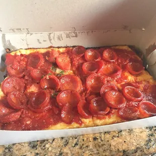 Pepperoni pie-4 square slices $7