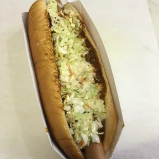 Footlong chili dog