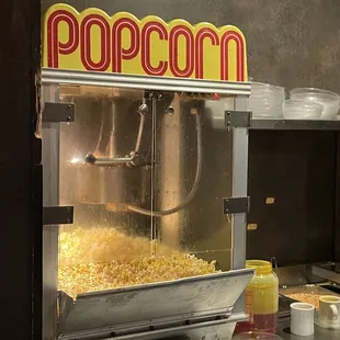 Movie theater popcorn...free while you wait for your meal