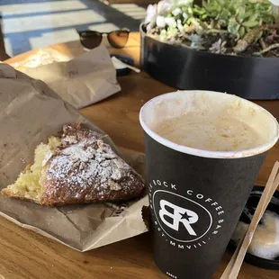 Lior Almond Croissants and coffee from local coffeehouse