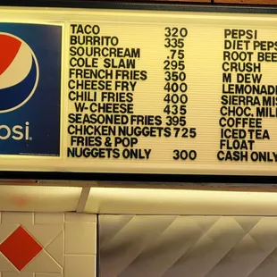 Menu 5/3/2023 right side