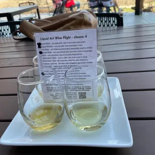 Flight of white wines