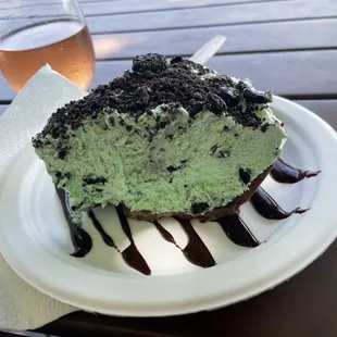 Mint Oreo pie special dessert for winery 7th anniversary