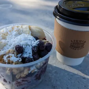 Acai bowl and coffee