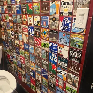 Women&apos;s bathroom wall