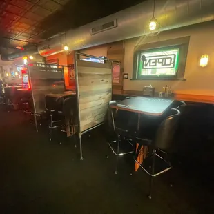 Inside booths