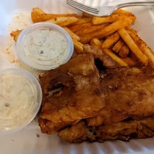 Fish fry with Cajun fries