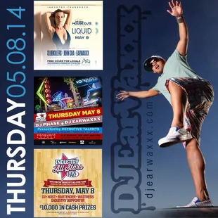 Catch me at these fine venues today and this evening! @liquidlv @hazenightclub @vanguardlounge @snapback_live #vegas #earwaxxx