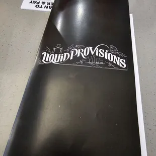 the front and back of the menu