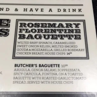 Rosemary Florentine Baguette was very tasty