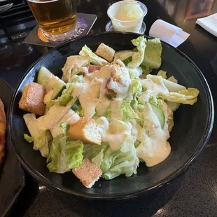 Side salad that I ordered with my carnivore pizza