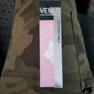 Venus coconut milk disposable - friend picked it up on sale for me and it's pretty AND DELICIOUS. Floral and a little sweet.