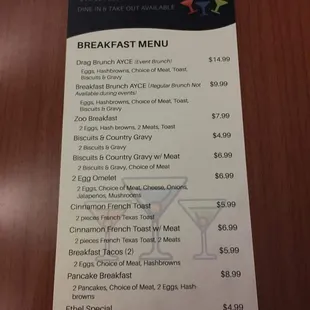 New breakfast menu