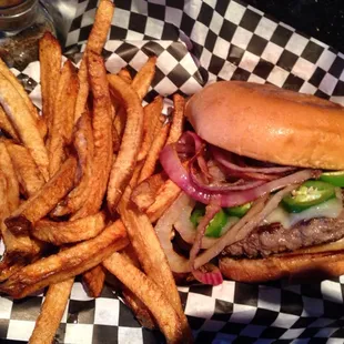 Hungover??  This huge JUICY burger and hand cut fries will cure it!