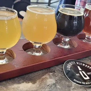 a flight of beers