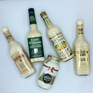 a variety of bottles