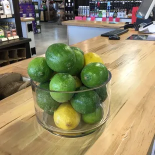Free limes and lemons on the counter