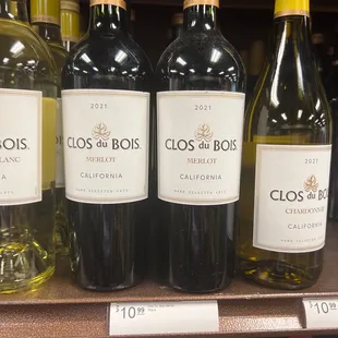 bottles of wine on a shelf