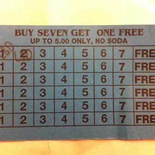 Don't forget your sandwich card!!