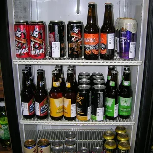 a refrigerator full of beer