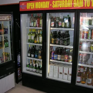 a display of bottles