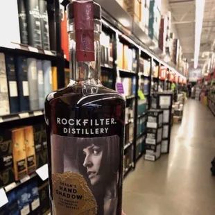 a bottle of rockfilterr distillery