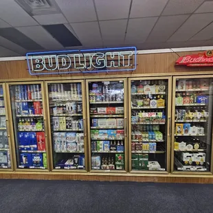a view of a liquor store