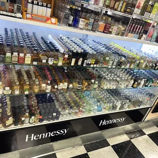 a display of bottles of alcohol