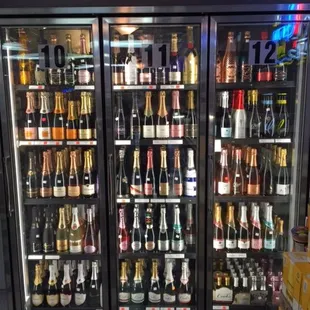 a display of bottles of wine