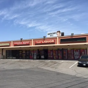the outside of a liquor store