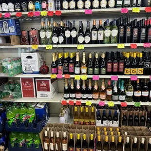 Variety of all different wines....