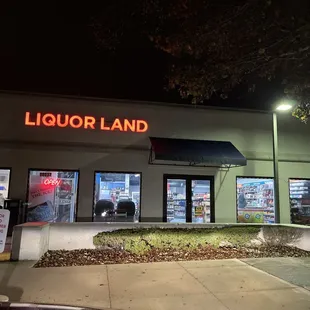 the front of the liquor land