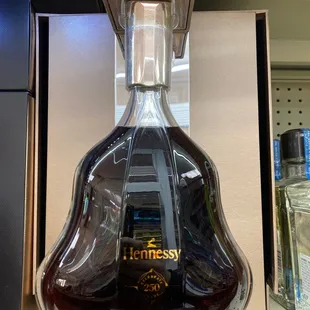 a bottle of liquor on display