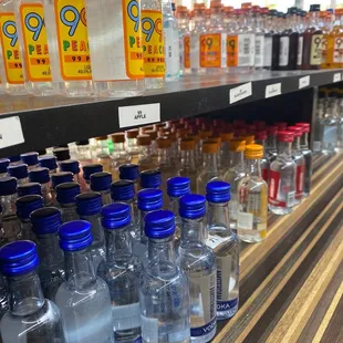 bottles of alcohol on a shelf