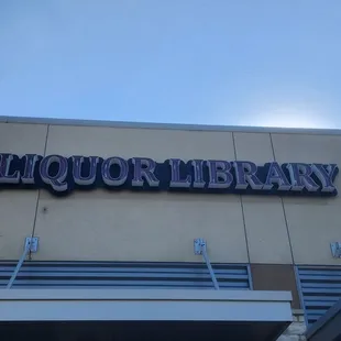 the front of a liquor library