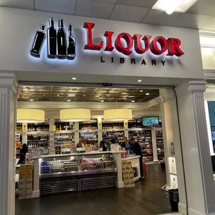 the front of the liquor library