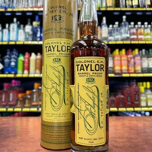 two bottles of taylor's single barrel bourbon