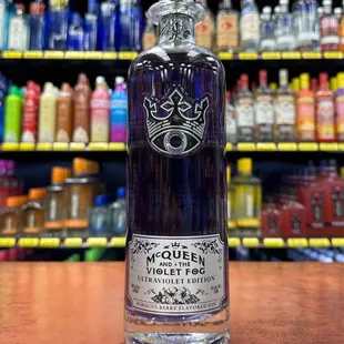 a bottle of liquor in a liquor store