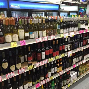 a wide selection of wine bottles