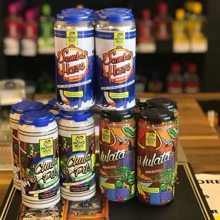 a variety of bottles of liquor