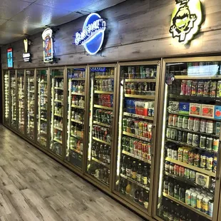 the inside of a liquor store