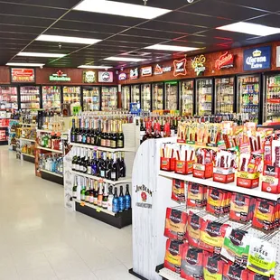 a grocery store with a variety of beverages