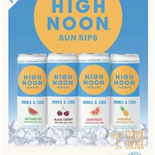 Highnoon sun sips. Available in 4 flavors. Now at all Liquor Locker stores. Cheers.
