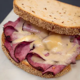 a ham and cheese sandwich